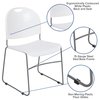 Flash Furniture White Plastic Stack Chair RUT-188-WH-GG